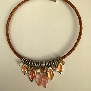 Elegant Silver and Orange Charm Necklace